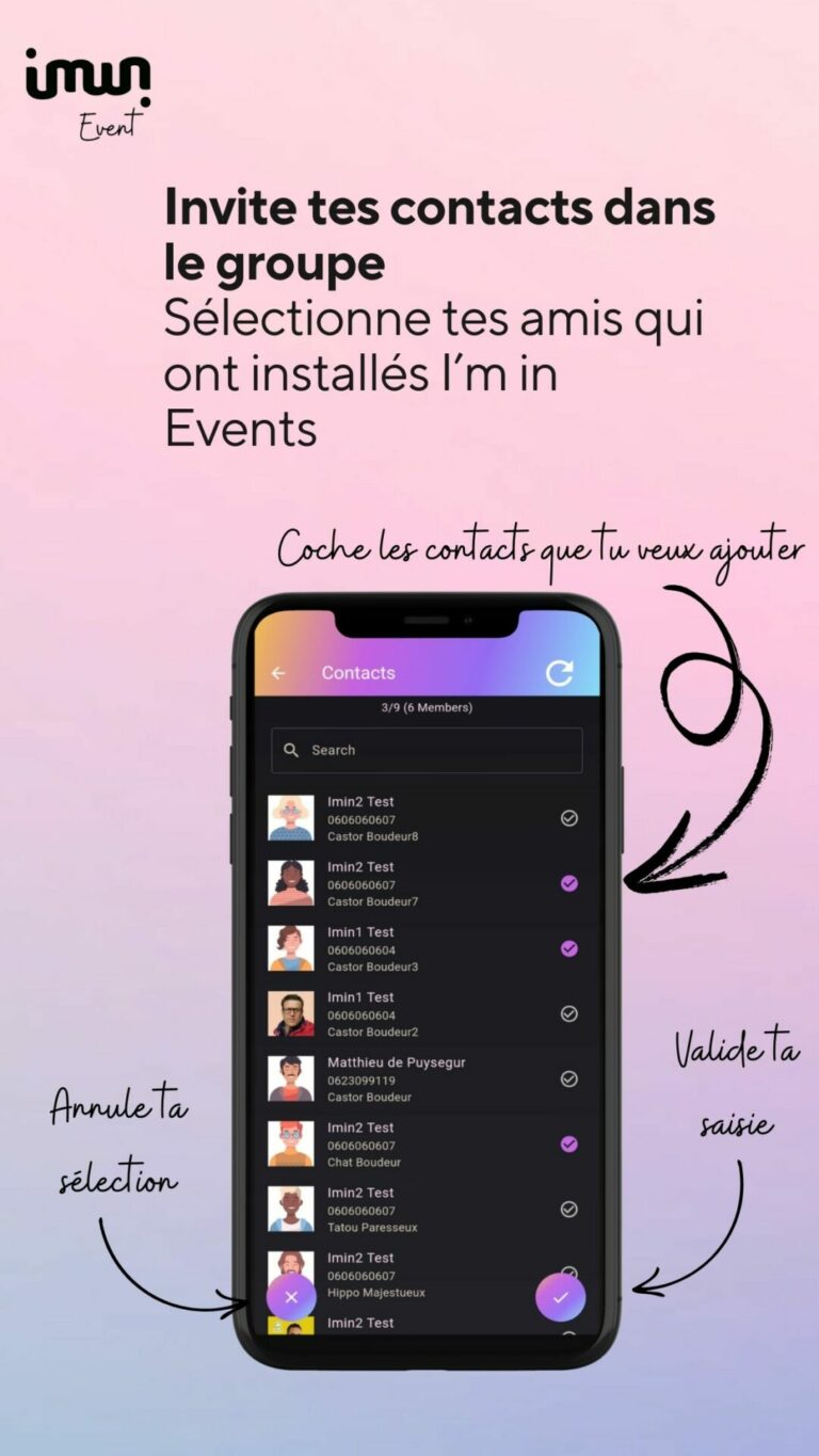 Invite des contacts